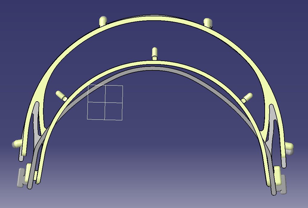 pierwsza wersja stelaża przyłbicy